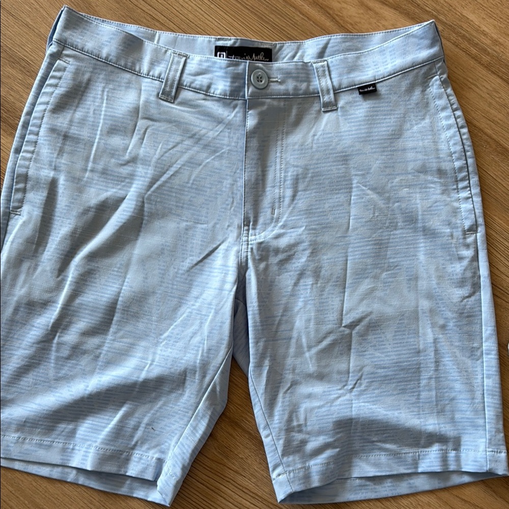 Travis Mathew Light Blue Men's Flat Front Shorts
